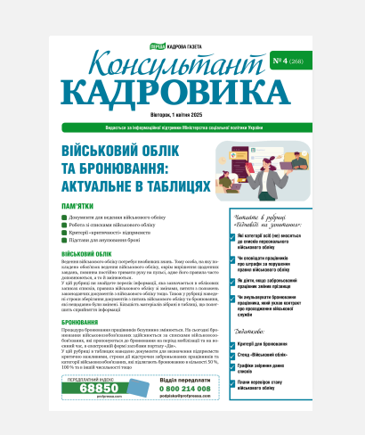 Військовий облік та бронювання: актуальне в таблицях Військовий облік та бронювання: актуальне в таблицях